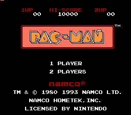 Pac-Man (Namco) Title Screen